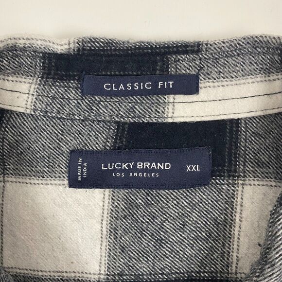 Lucky Brand Men's Shirt Sz XXL Long Sleeve Western Plaid Flannel Pockets - Picture 3 of 12